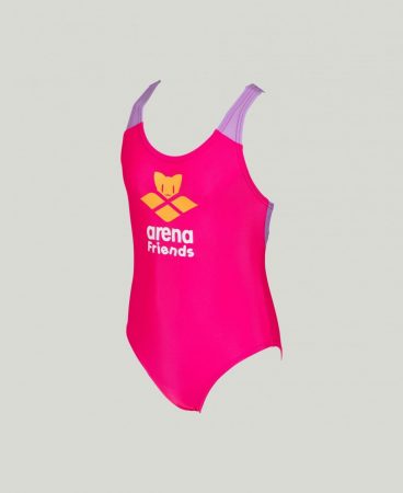 Training Suits | Girls Arena Logo Cats Girl One Piece NAVY-SOFT GREEN