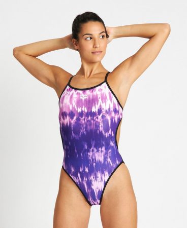 Training Suits | Womens Arena Tiedye Stripes Reversible Challenge Back One Piece FREAK ROSE-REFLEXION MULTI