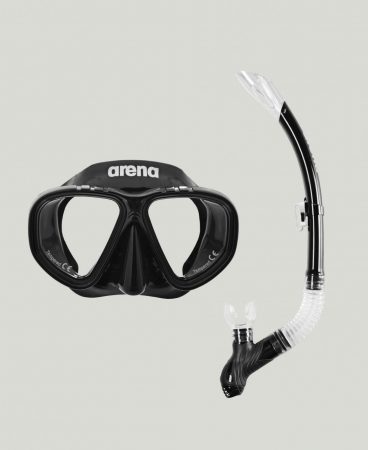 Training Tools | Womens|Mens Arena Premium Snorkelling Set BLACK-CLEAR-BLACK